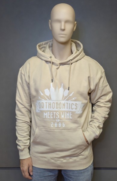 Orthodontics Meets Wine Hoodie (beige) (EU Delivery only)